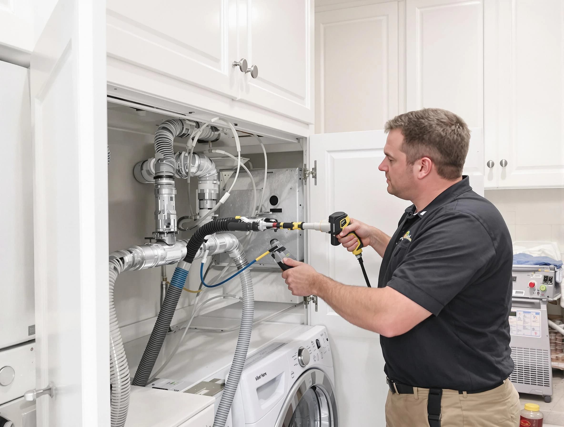 Taunton Dryer Vent Cleaning professional removing severe blockage from a clogged dryer vent in Taunton