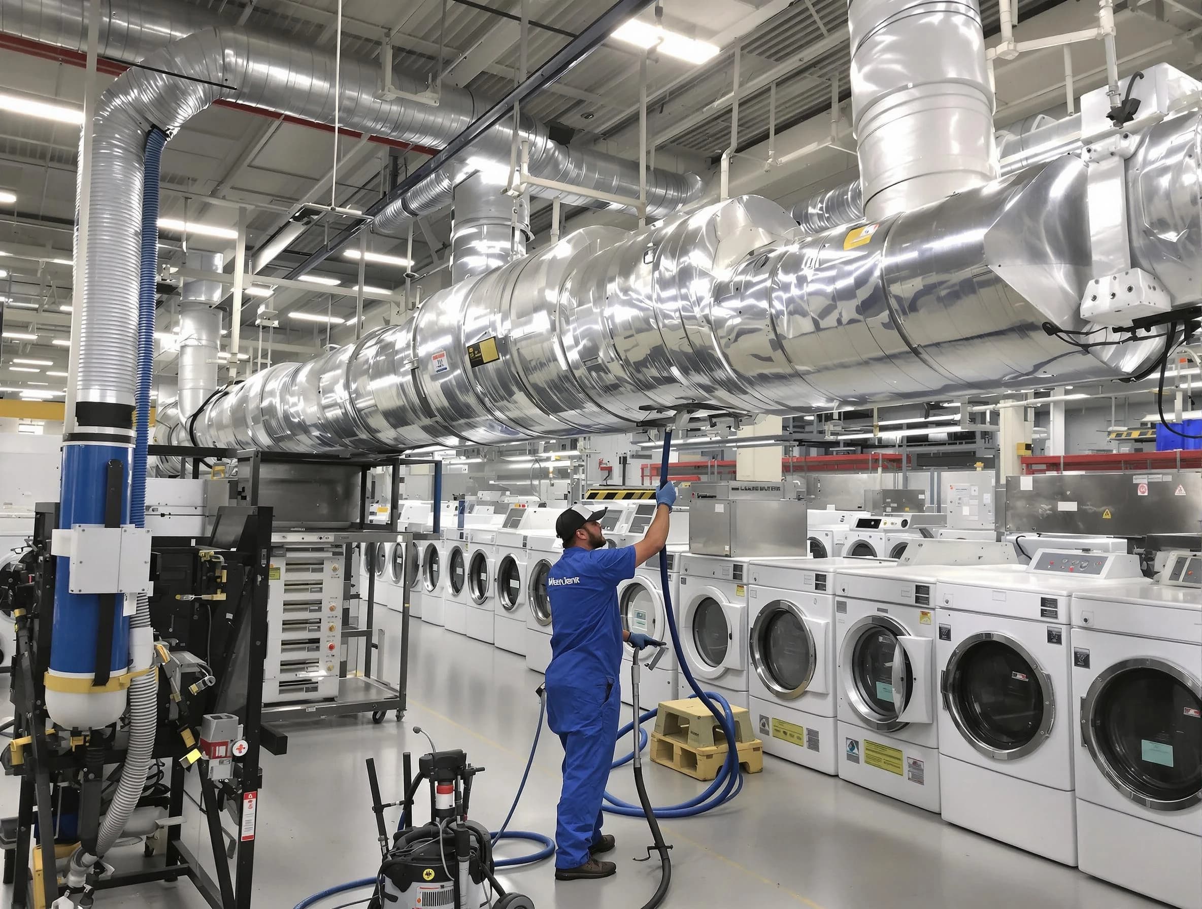 Taunton Dryer Vent Cleaning team performing heavy-duty industrial dryer vent cleaning in Taunton